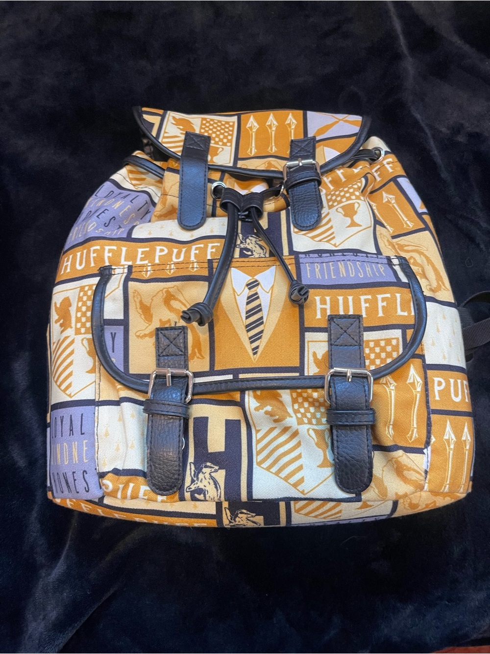 Hufflepuff Themed Kids Backpack - Yellow & Black